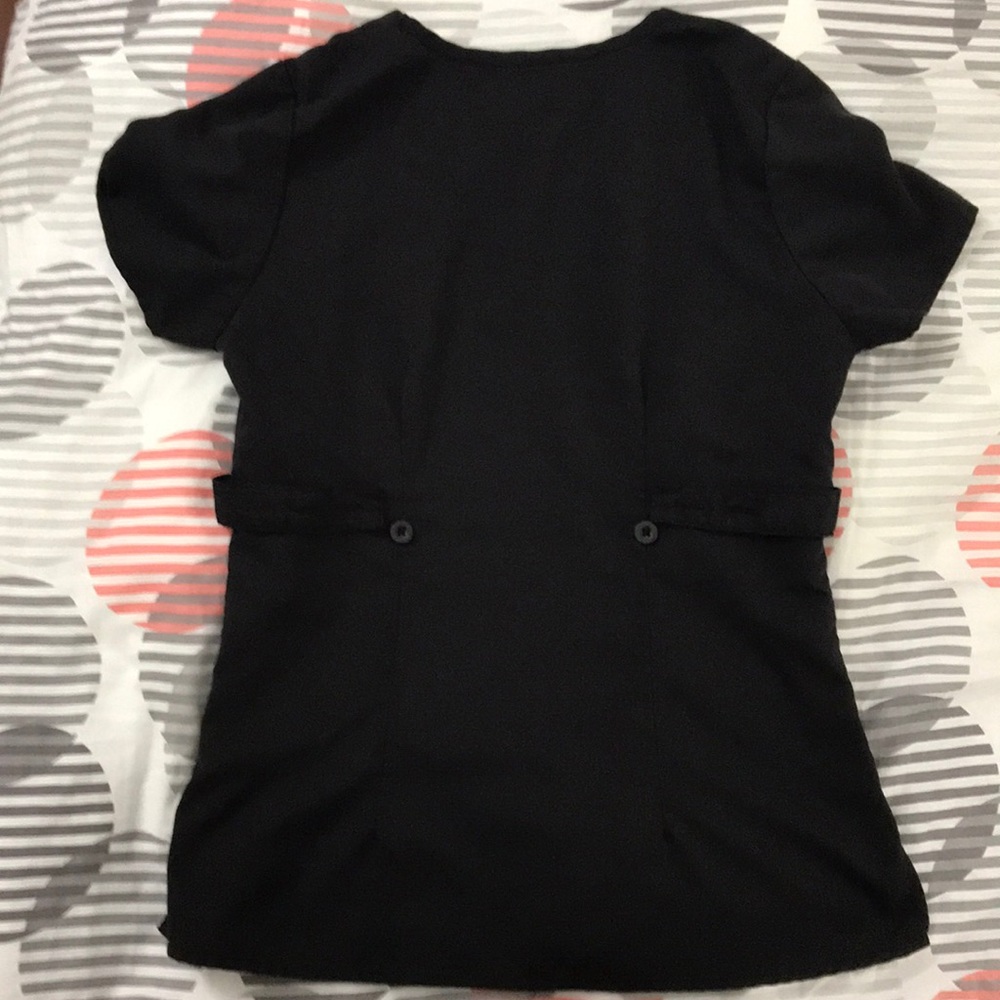 Grey's Anatomy Black Women's V-Neck Scrub Top - Picture 4 of 6